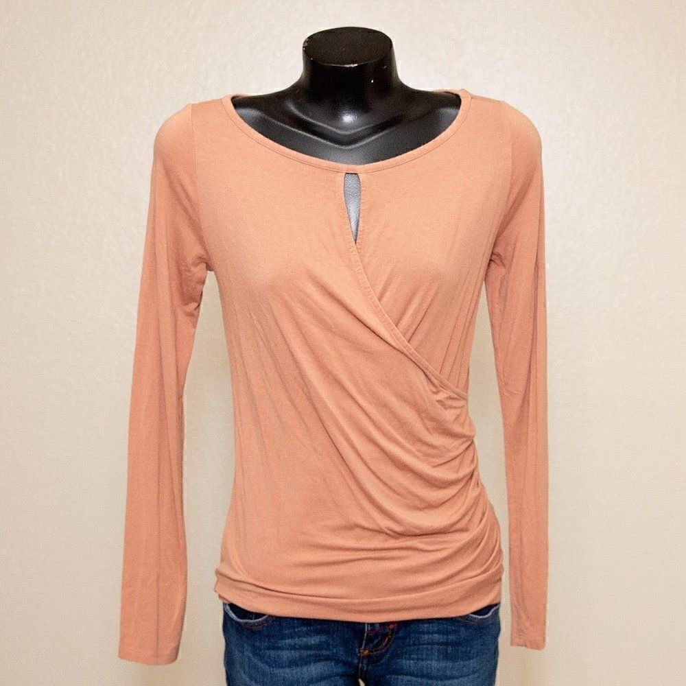Ann Taylor Keyhole Long Sleeve Top